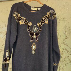 Cedars Lambswool/Angora Blend Black Sweater